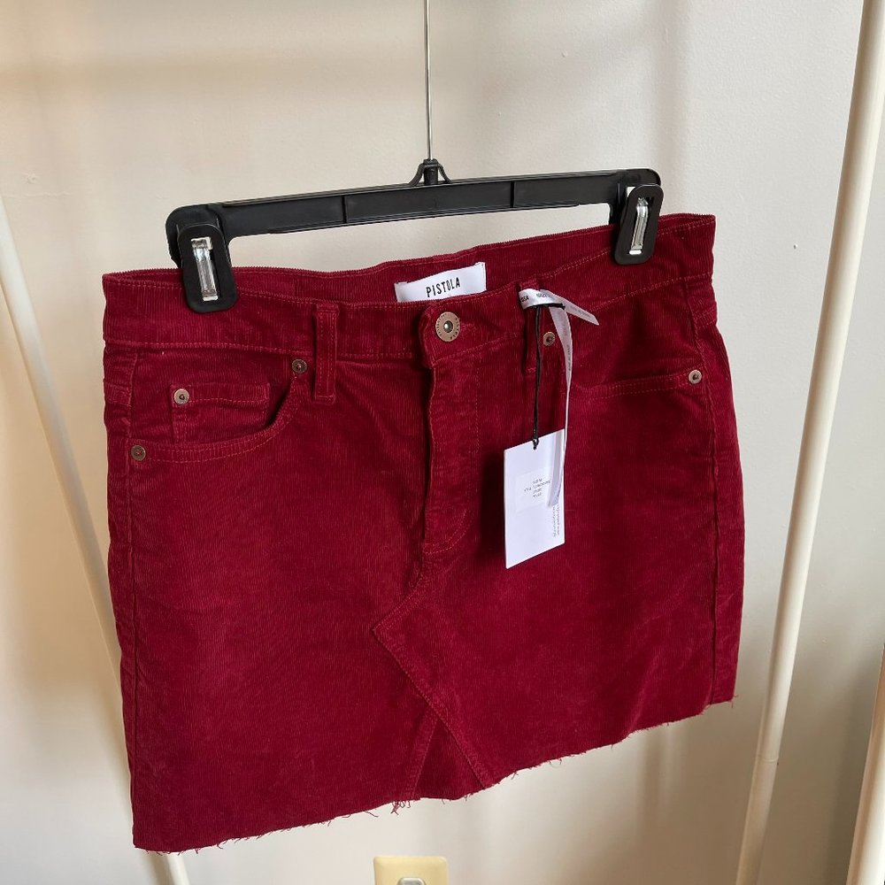 NWT Red Pistola Corduroy Skirt